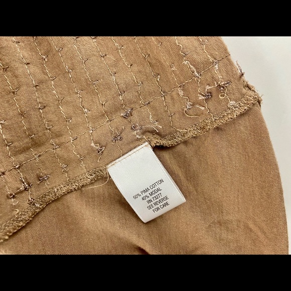 Sequin Spaghetti-Strap Blouse. Tan. Size L. Fun Shimmy! By Elle. - Picture 5 of 5